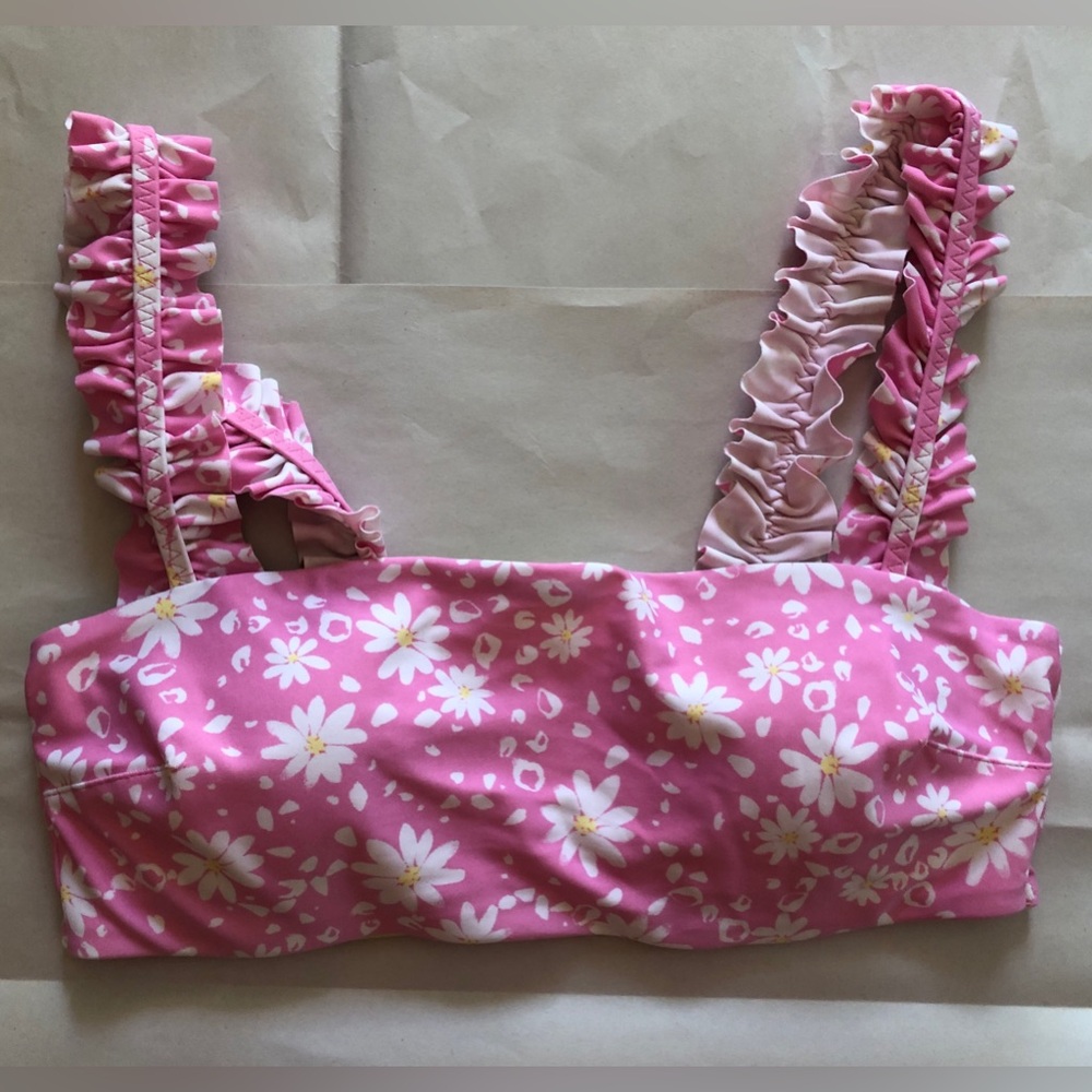 Aerie Pink Bandeau Bikini Top Small